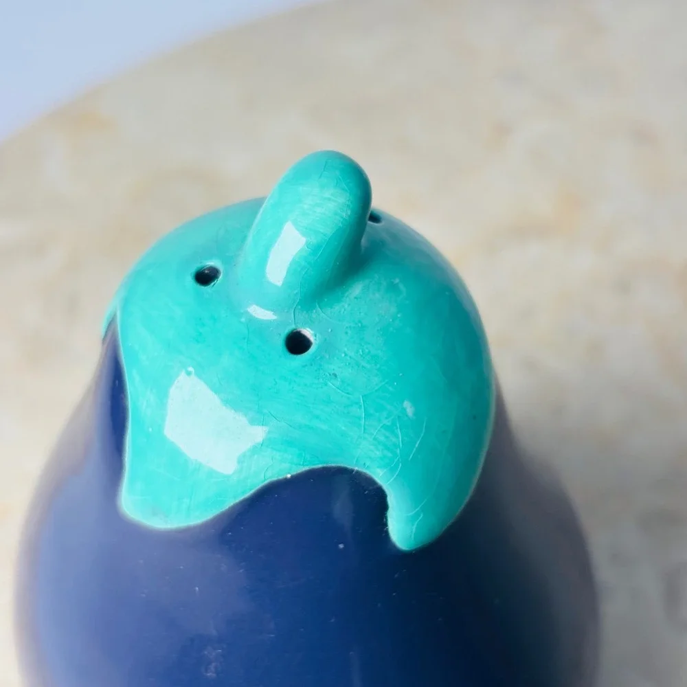 Vintage Anthropomorphic Purple Eggplant Salt & Pepper Shaker Set Vegetable Retro